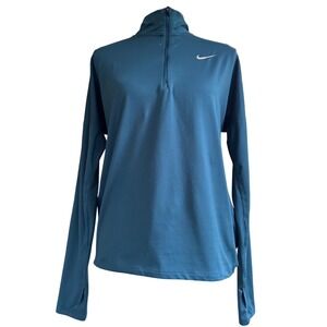 Nike Dri-FIT Running Pullover Half Zip Teal Long‎ Sleeve Top Women's Athletic